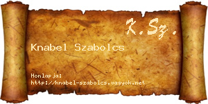 Knabel Szabolcs névjegykártya